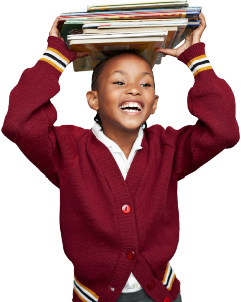 Girl with Books on Head